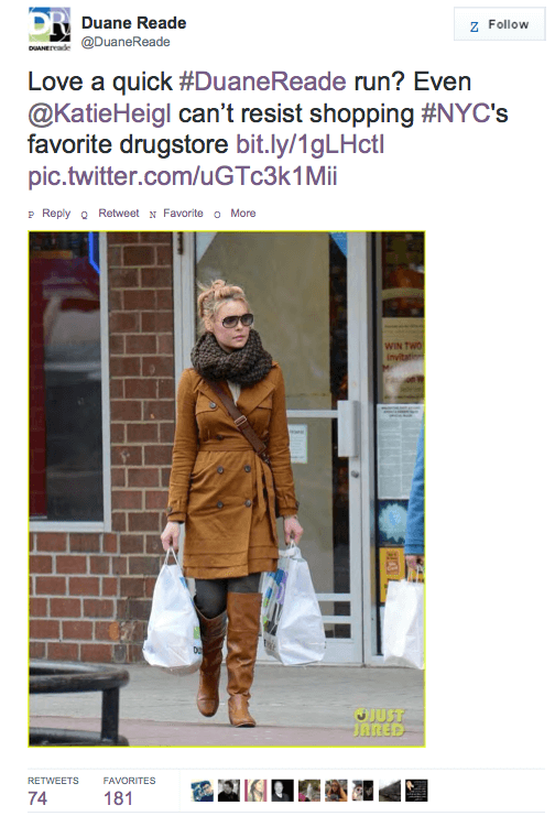 Katherine Heigl Sues Duane Reade for Tweeting Photos of Her Walking Out of Their Shop