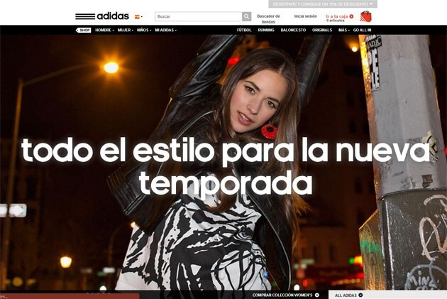 Adidas Spanish site