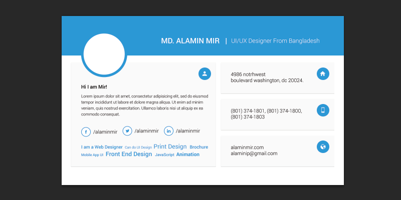 Resume business card