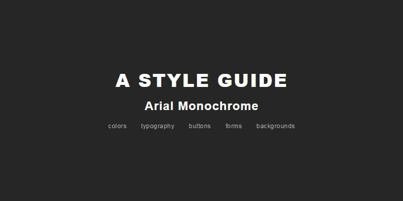 arial-monochrome-css-style-guide