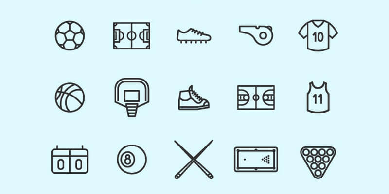 outline-sports-vector-icons-set