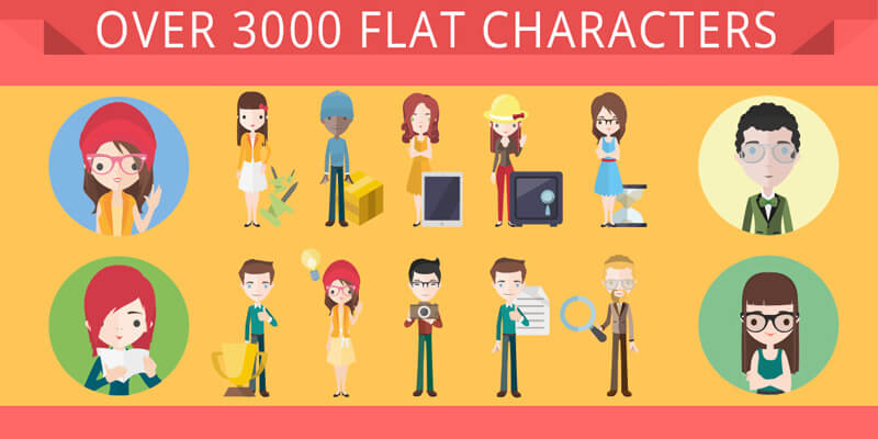 huge-flat-characters-elements-set