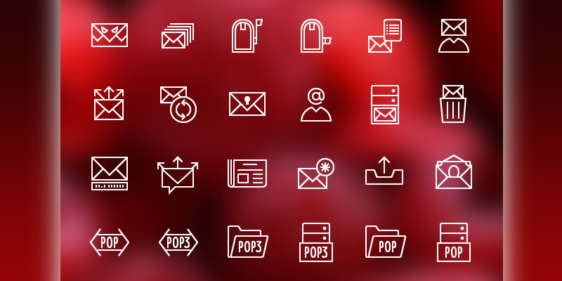 line-mail-vector-icon-set