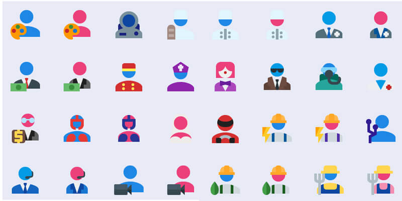 material-professions-icons-set
