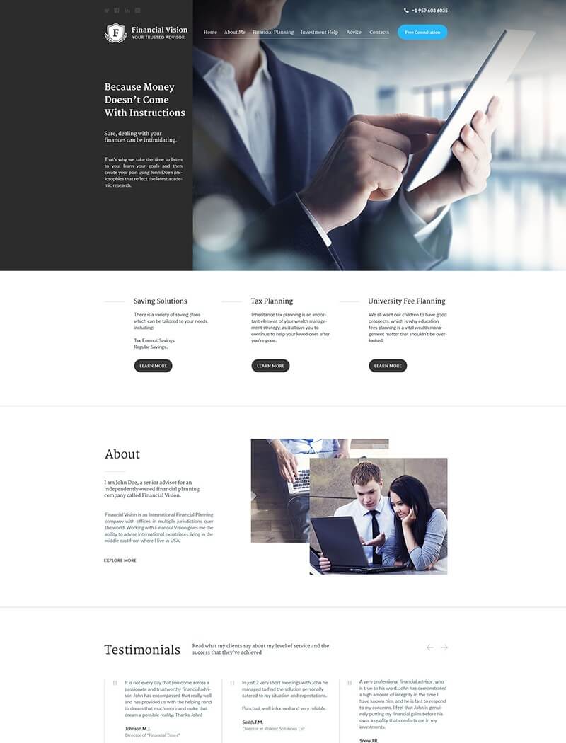 Financial Vision Website Template