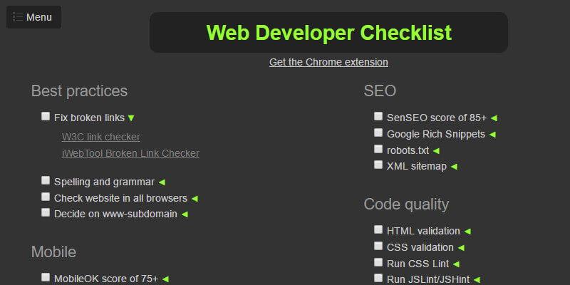 web-developer-checklist-google-chrome-extension