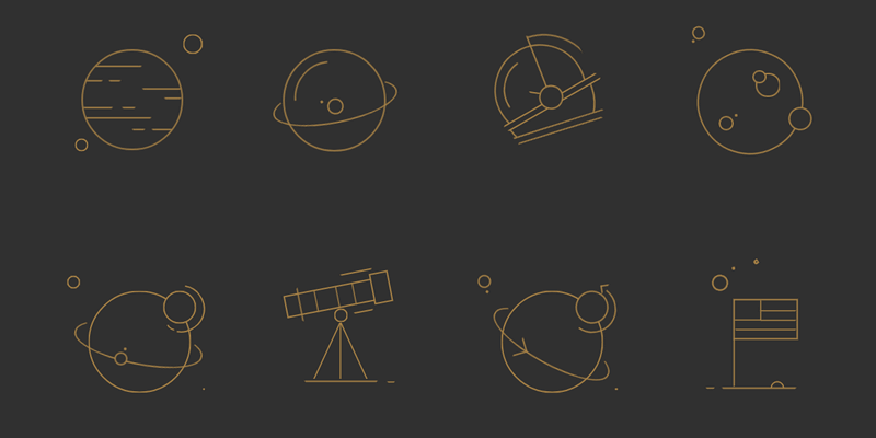 Responsive CSS Animated Space Icons | Bypeople