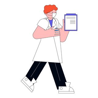 doctor medical record mask research man
