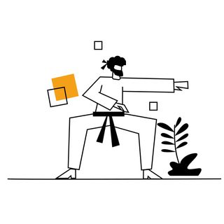 black line karate self defense martial arts