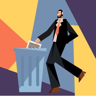 trash can man office hidden