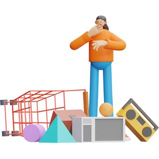 3d illustration chance event supermarket cataclysm