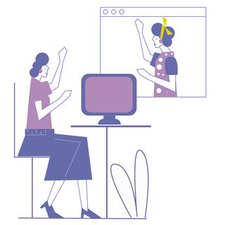 teleconference women meeting telework communications