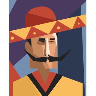 mexican hat moustache man mariachi
