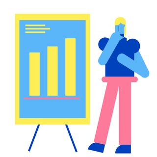 blackboard trends bar chart growth lecture