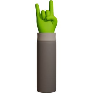 green hand jumper sign rock music