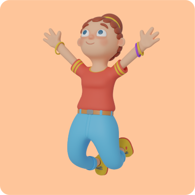 character girl jumping 3d assets