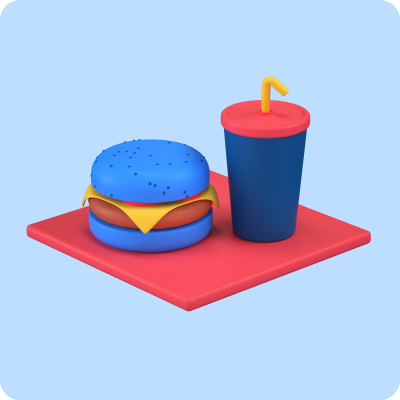 icon fast food 3d assets