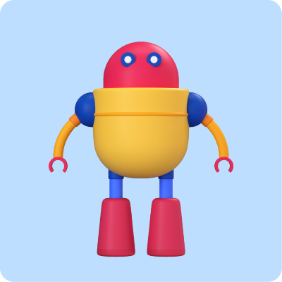 icon small robot 3d assets