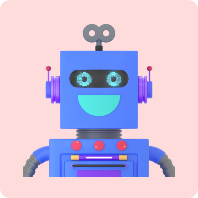 illustration cube robot 3d assets