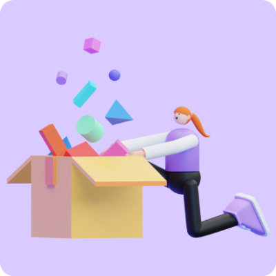 scene person opening a box 3d assets