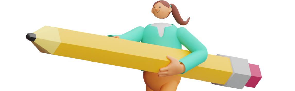 person carrying giant pencil 3d assets