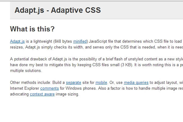 Adapt.js – Adaptive CSS | Bypeople