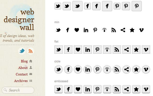 Pure CSS3 social icons | Bypeople