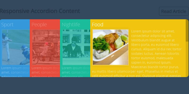 Responsive Multicolor Accordion | Bypeople