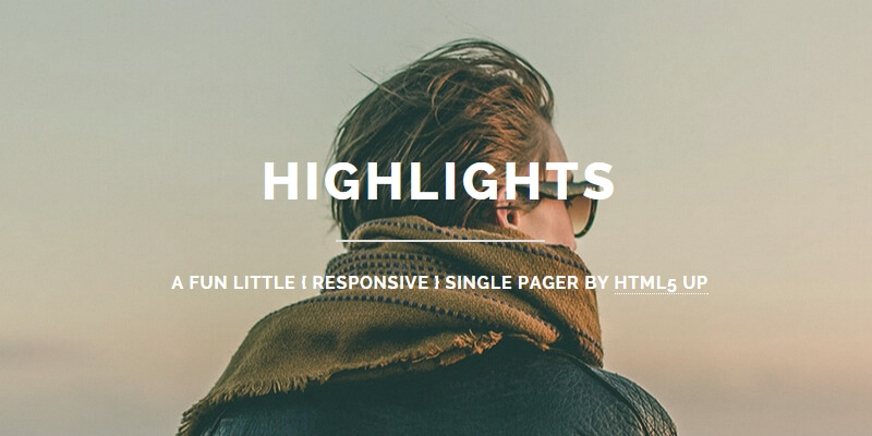 Highlights: Responsive Single Page HTML5 Template | Bypeople