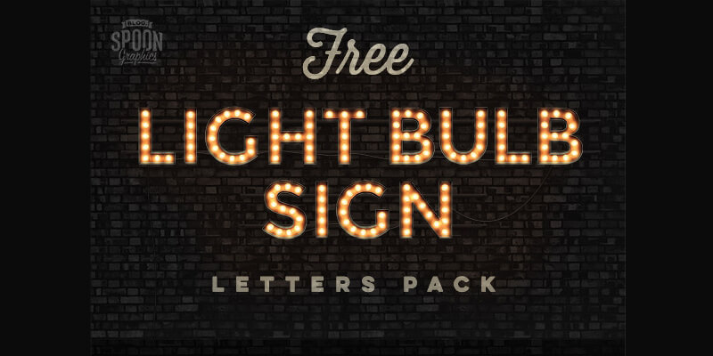 Lightbulb Sign: PSD Letters Pack - ByPeople