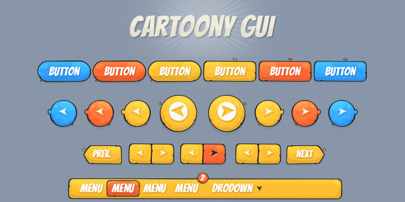 Gaming Cartoon Style PSD UI Kit | Bypeople