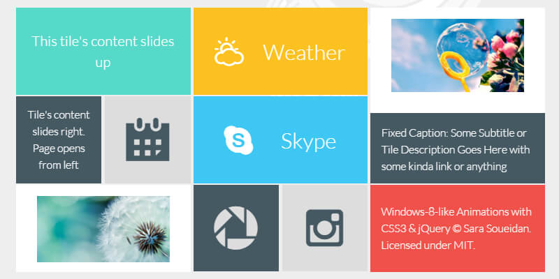 jQuery & CSS Windows 8 Animated Grid | Bypeople