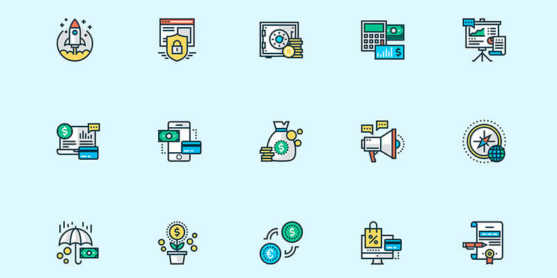 free-colorful-business-sketch-icons
