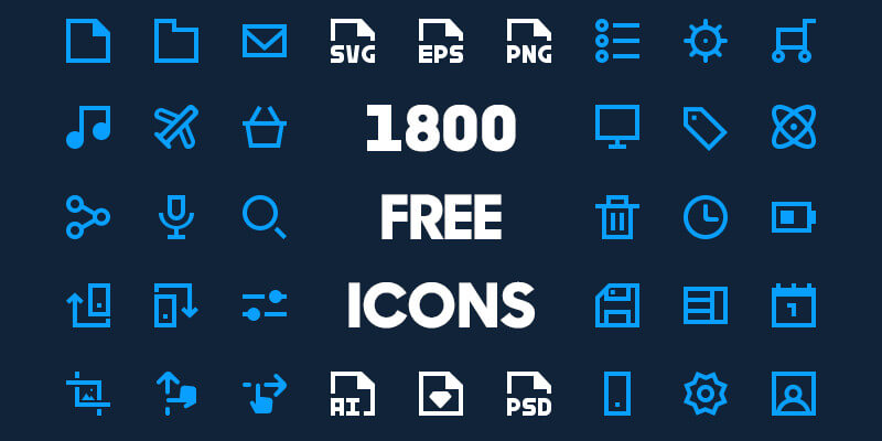 1800 Free Minimal Icon Pack