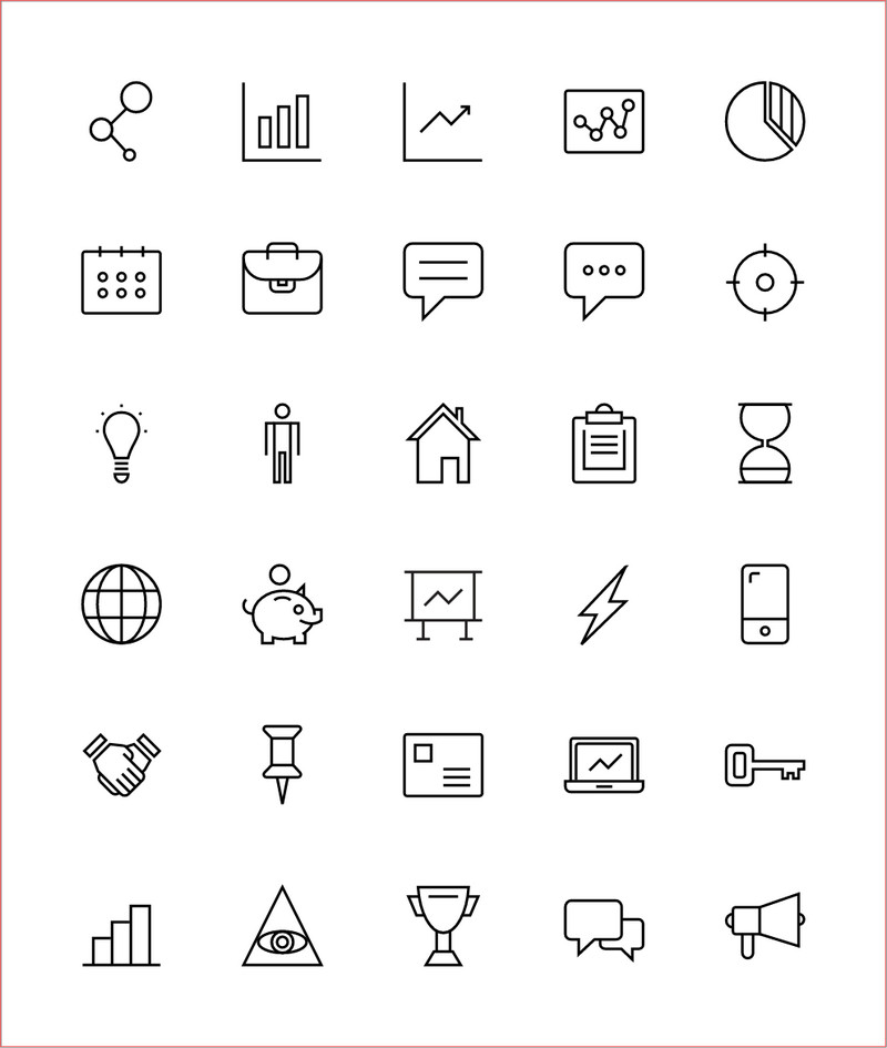 Download Thin Line Vector Icons Bundle | Bypeople