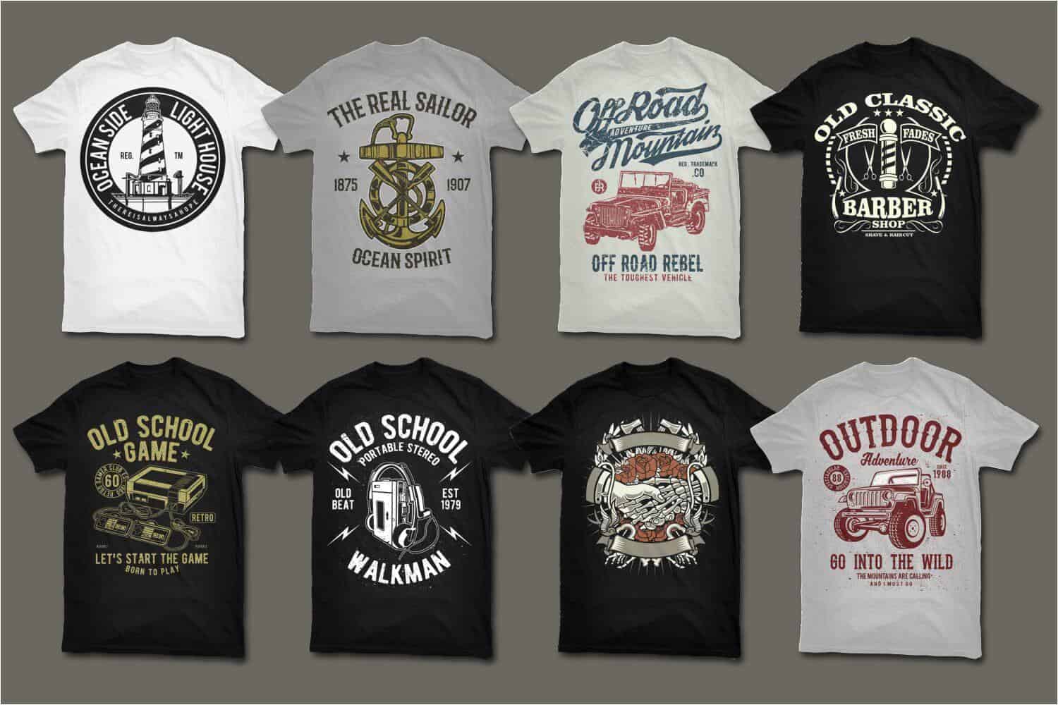 Download 400 Vector T-Shirt Designs Bundle | Bypeople