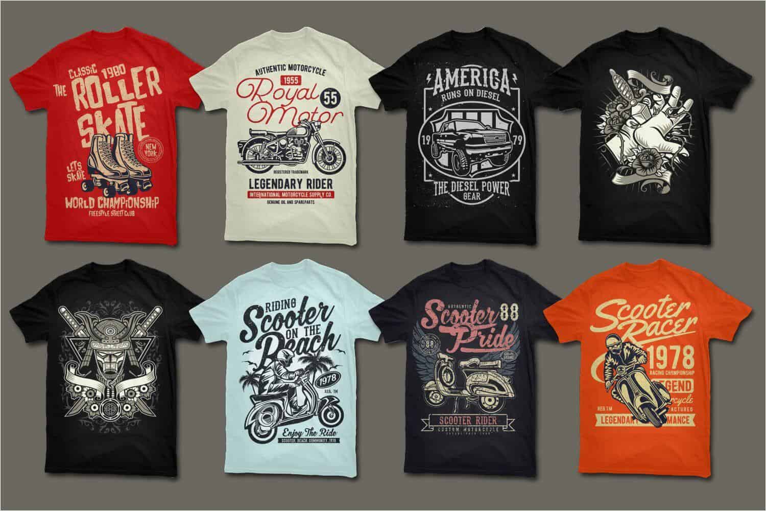 Download 400 Vector T-Shirt Designs Bundle, Fonts Included! - ByPeople