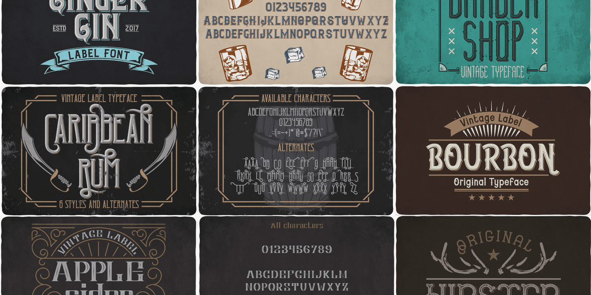 69 Retro/Vintage Style Fonts Bundle, Commercial Use License! | Bypeople