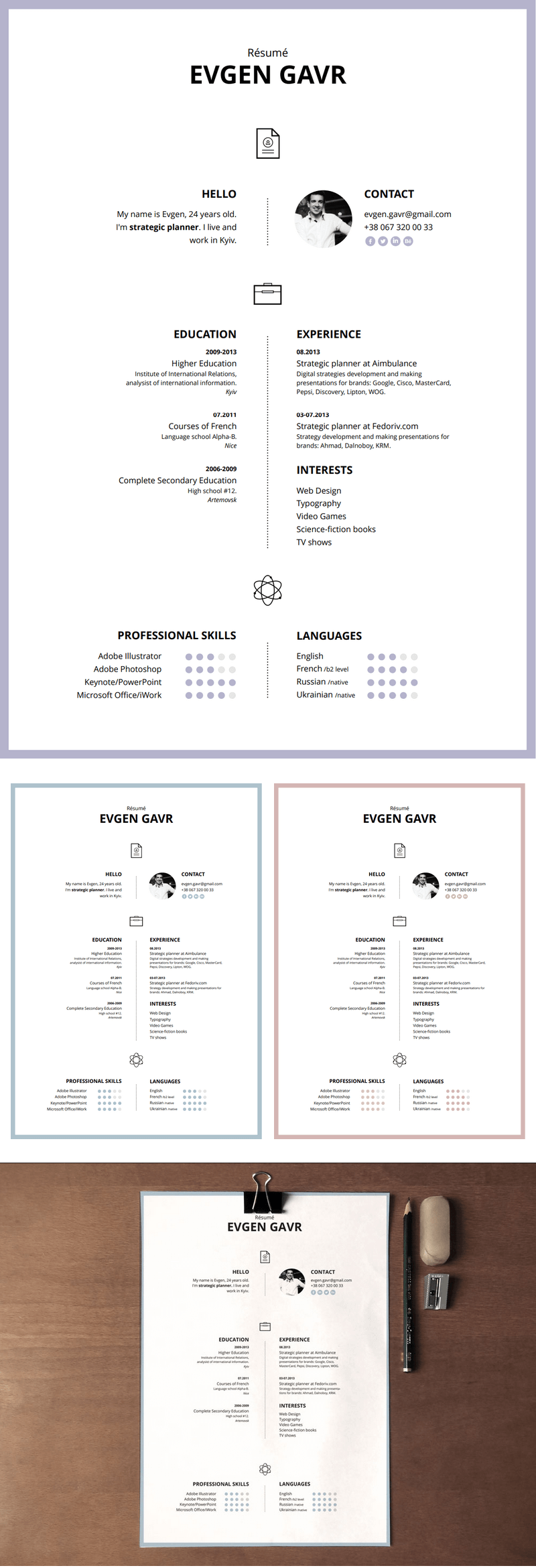Laconique Clean Resume Template Ai Pages Word Bypeople