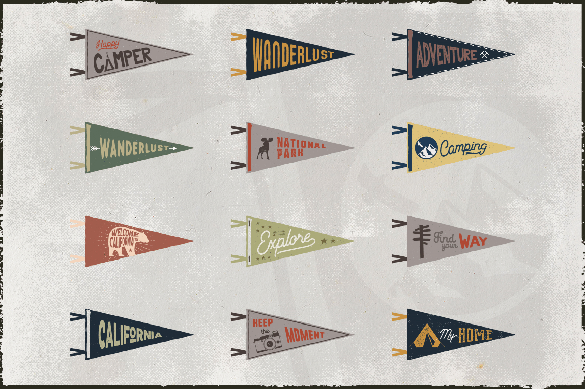 a poster showing retro/vintage designs included in the offer