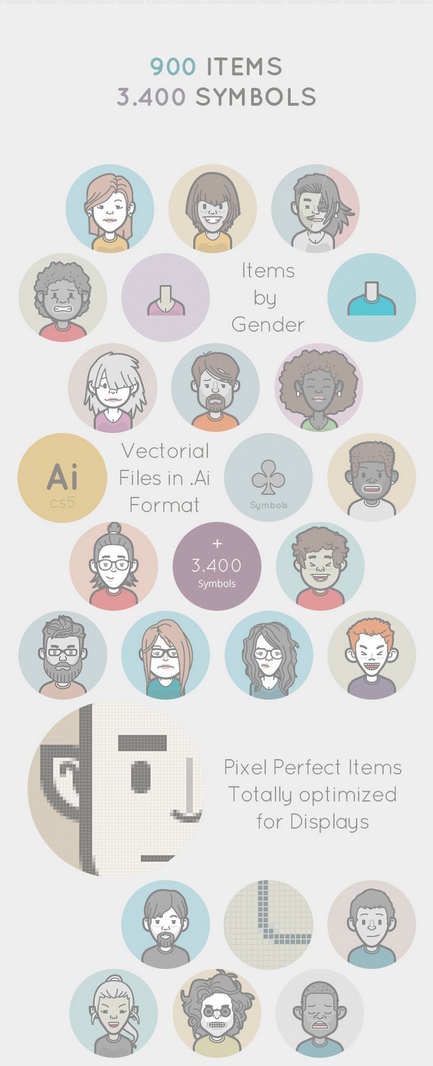 Avatar Creator Icon Vector Characters from GraphicRiver