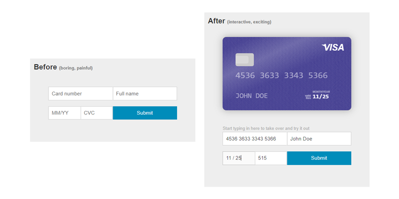 Interactive Credit Card Form