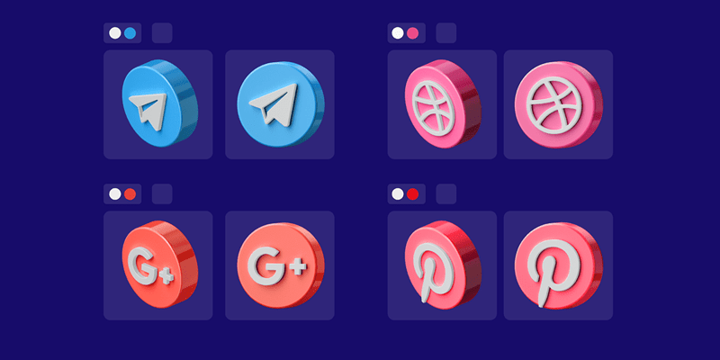3D Social Media Icons | Bypeople