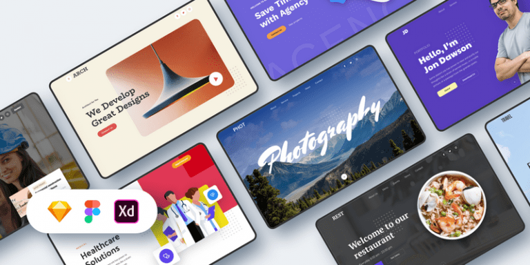 Desktop & Mobile UI Design Pack for Sketch, Figma & Adobe XD