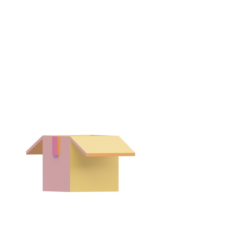 3d illustration of a small open box