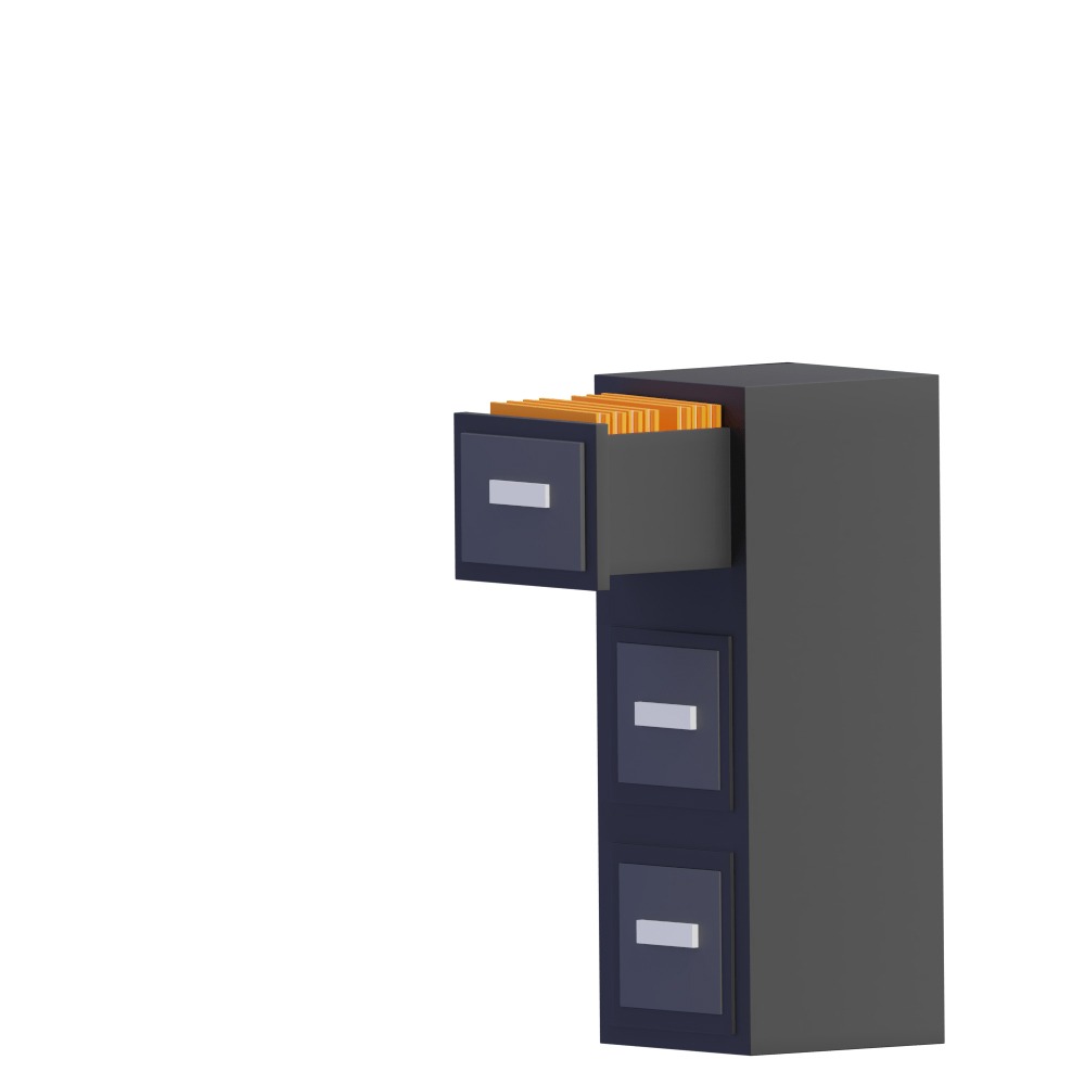 3d illustration of a filing cabinet