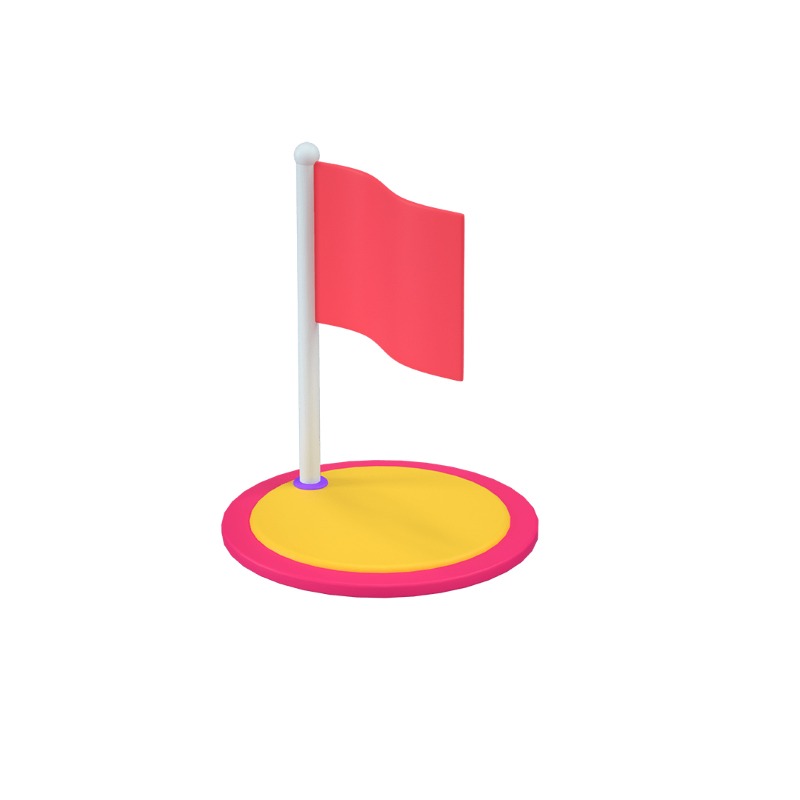 3d icon of a milestone flag