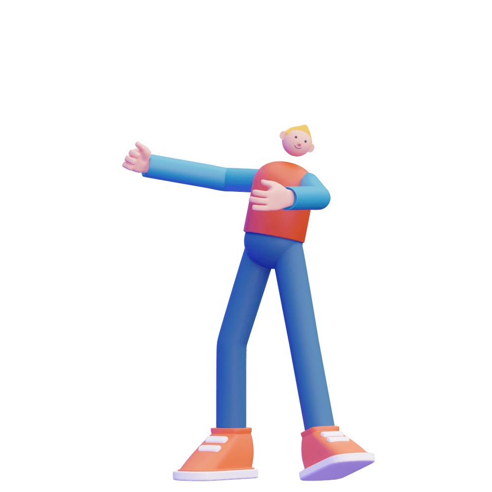 3d illustration of a blonde 3d character