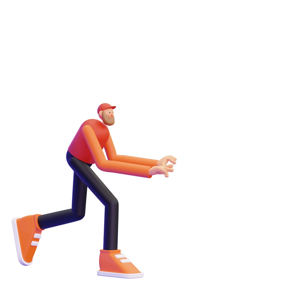 3d illustration of a man doing a pushing motion