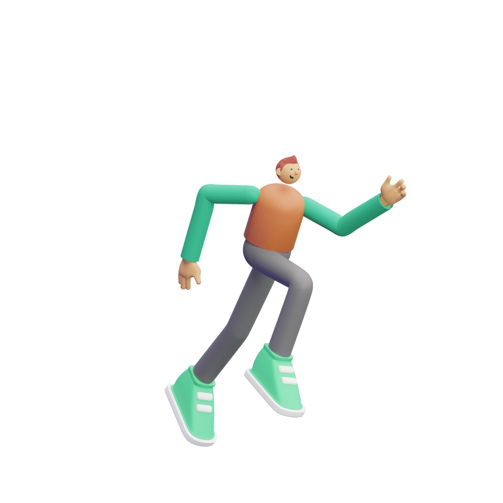 a male 3d character performing a running motion